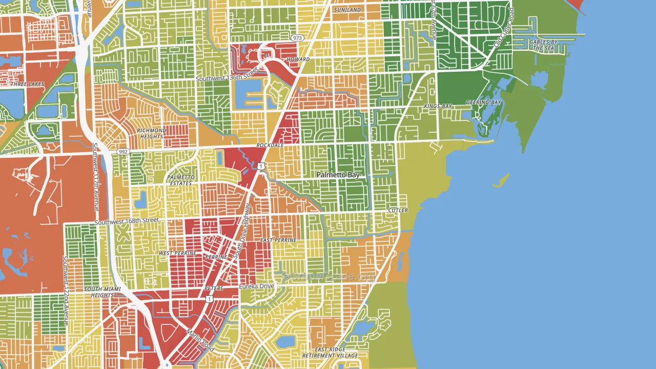 Palmetto Bay, FL Map of Vandalism Rates