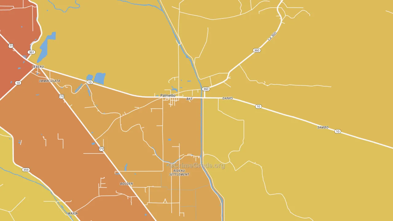 Palmetto, LA Map of Vandalism Rates