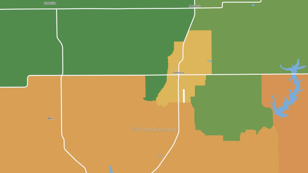 Palmyra, IL Map of Vandalism Rates