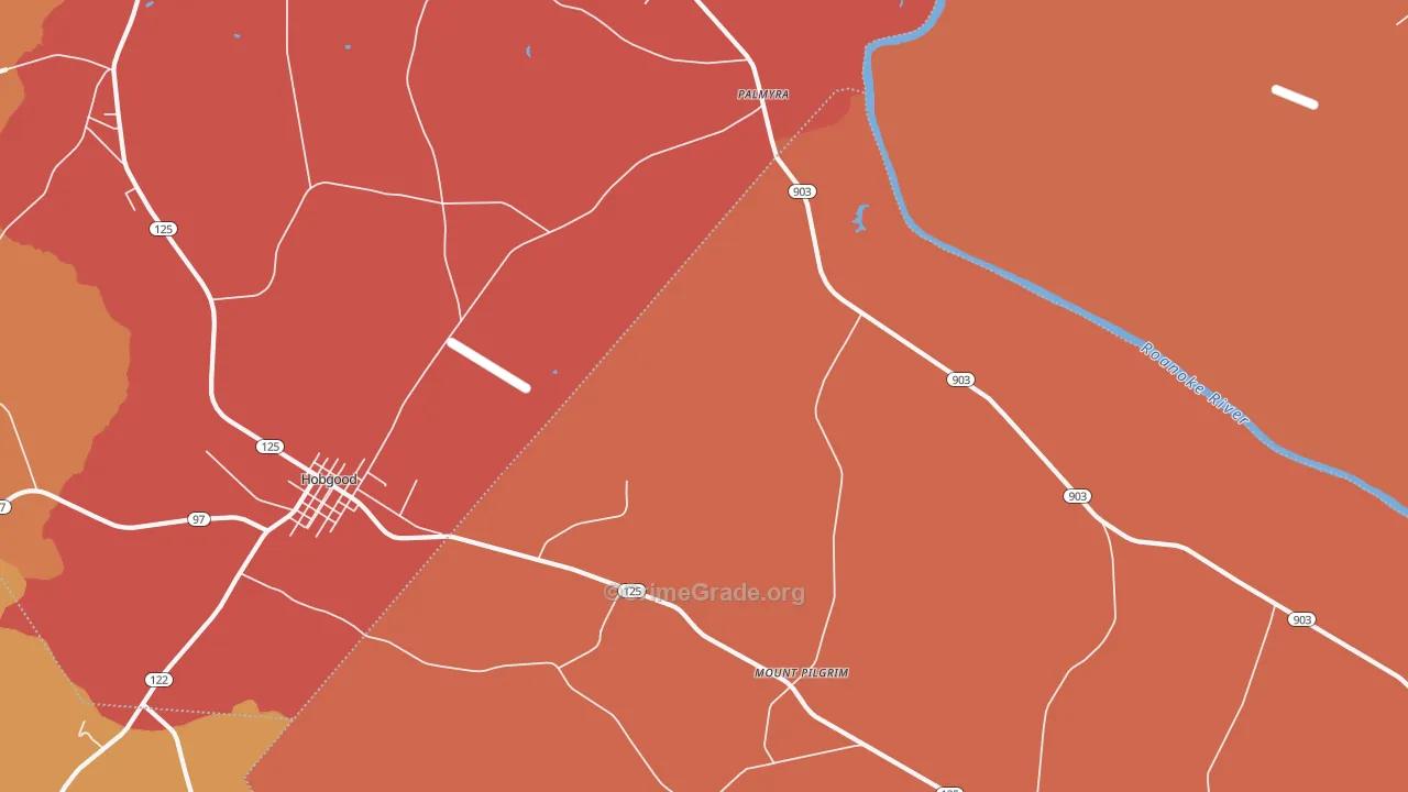 Palmyra, NC Map of Vandalism Rates