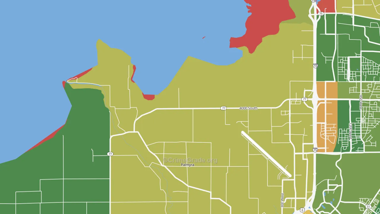 Palmyra, UT Map of Vandalism Rates