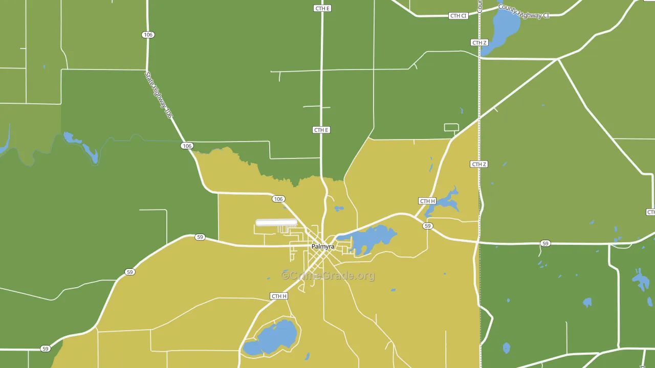 Palmyra, WI Map of Vandalism Rates