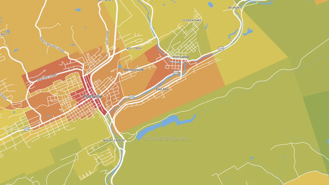 Palo Alto, PA Map of Vandalism Rates