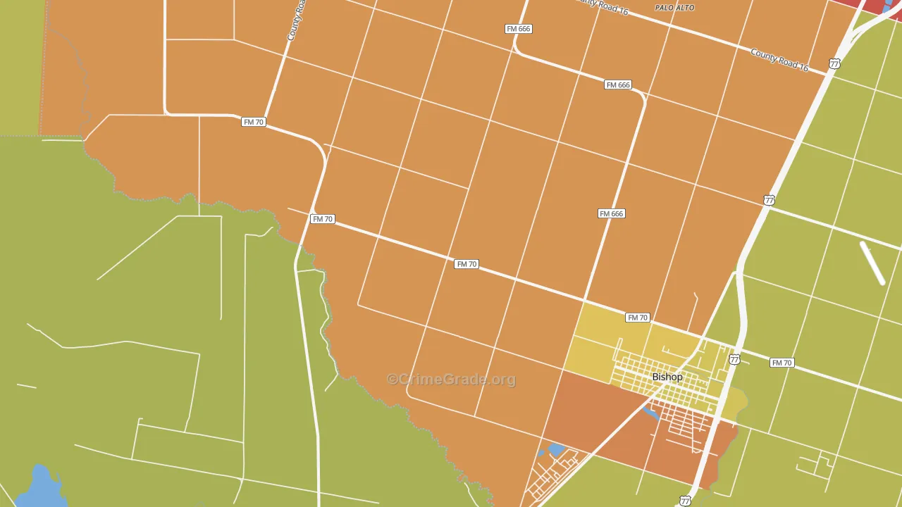 Palo Alto, TX Map of Vandalism Rates