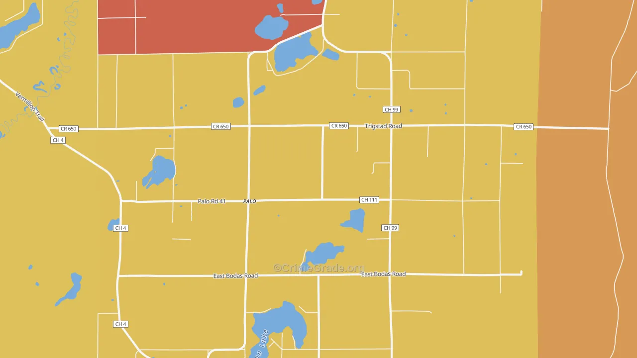 Palo, MN Map of Vandalism Rates