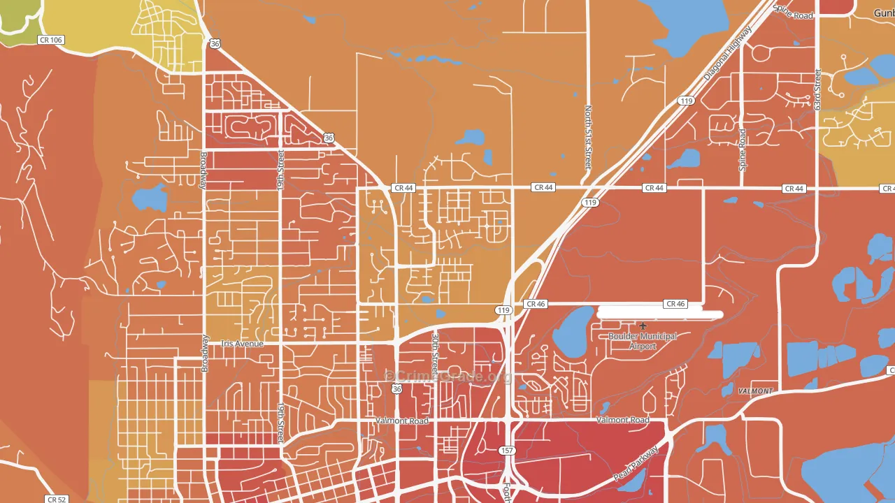 Palo Park, Boulder, CO Map of Vandalism Rates