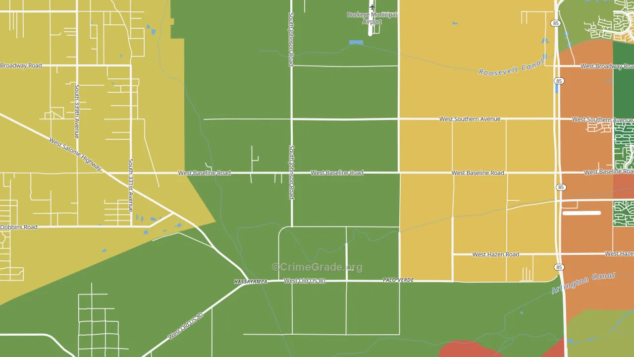 Palo Verde, AZ Map of Vandalism Rates