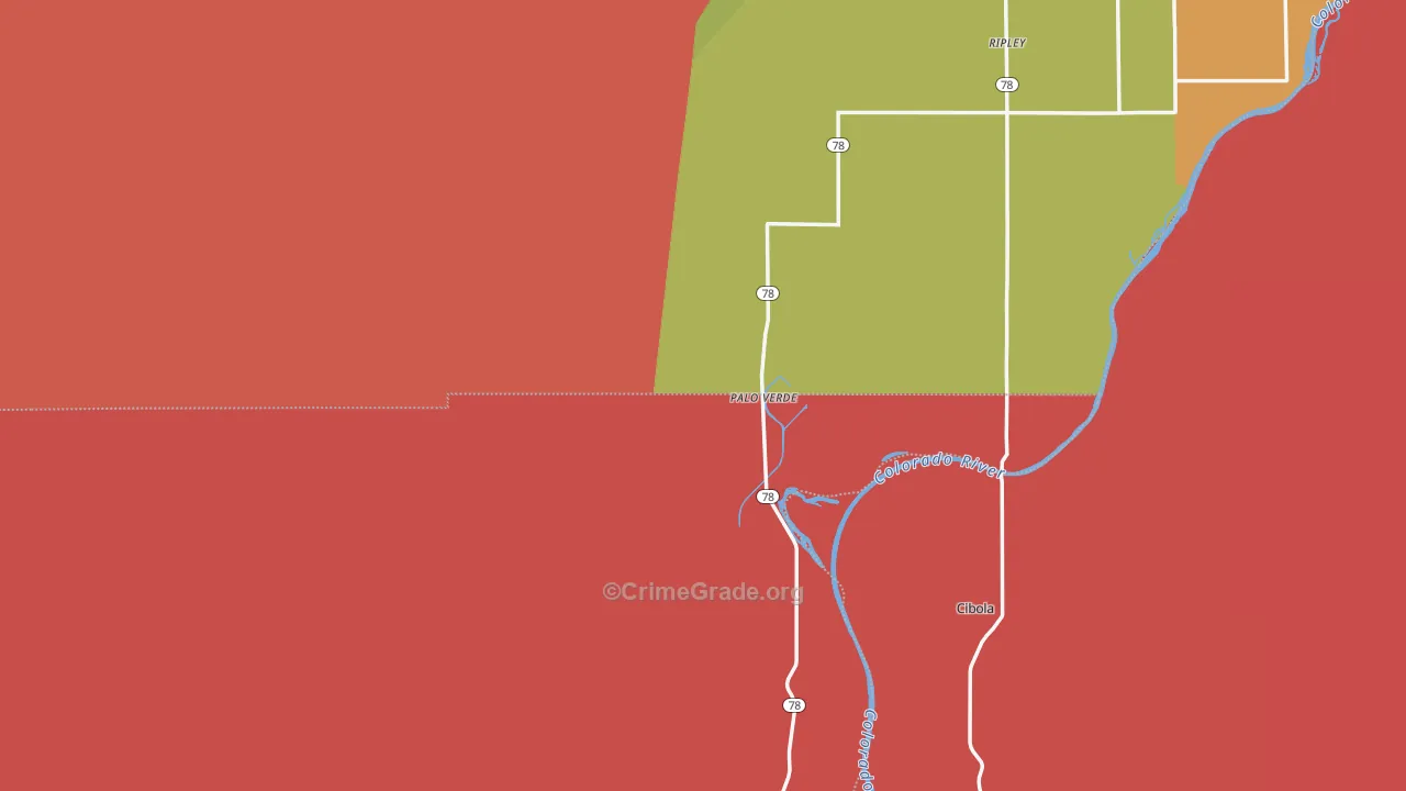 Palo Verde, CA Map of Vandalism Rates