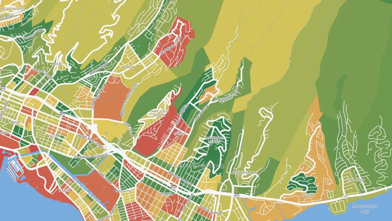 Palolo, Honolulu, HI Map of Vandalism Rates