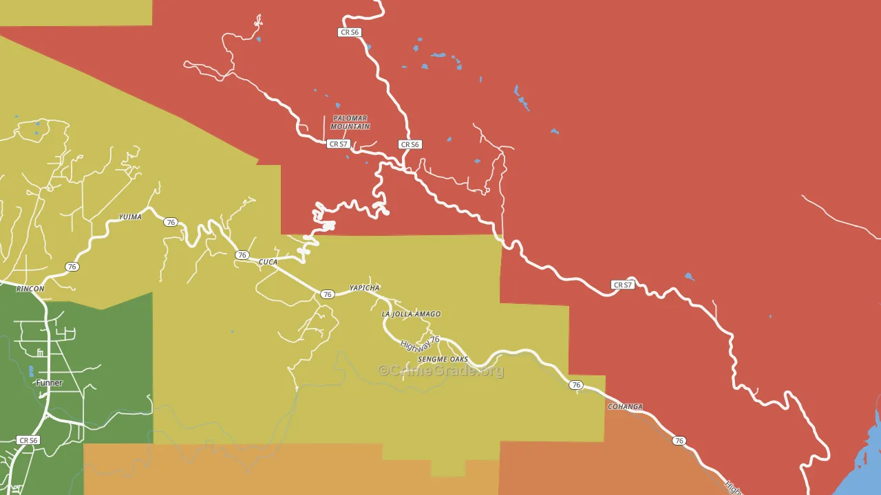 Palomar Mountain, CA Map of Vandalism Rates