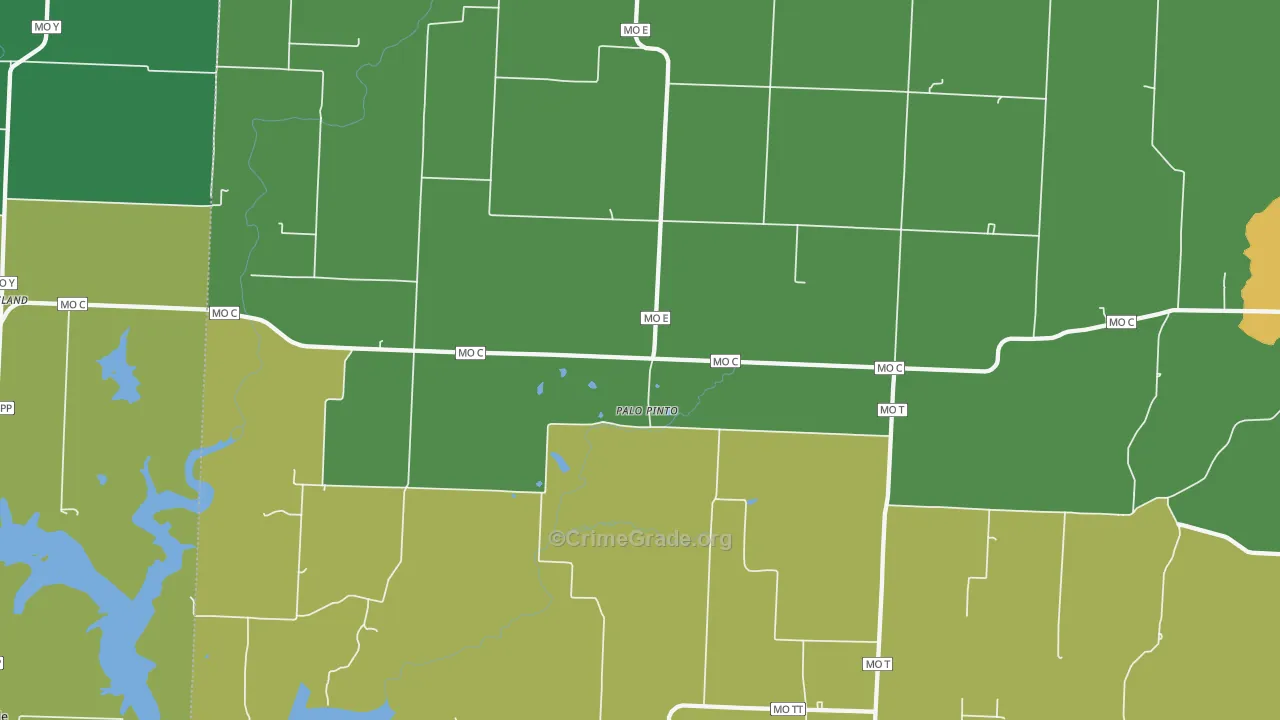 Palopinto, MO Map of Vandalism Rates