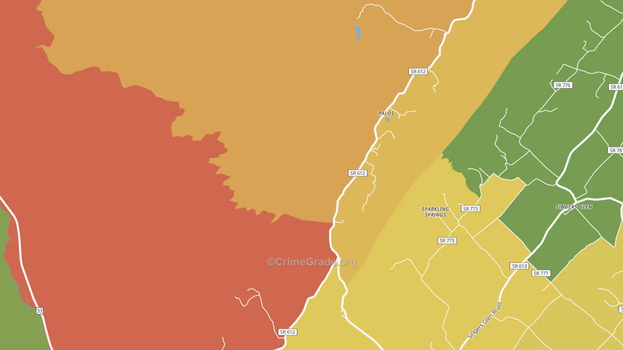 Palos, VA Map of Vandalism Rates