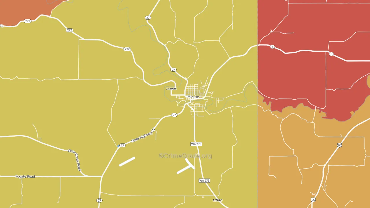 Palouse, WA Map of Vandalism Rates