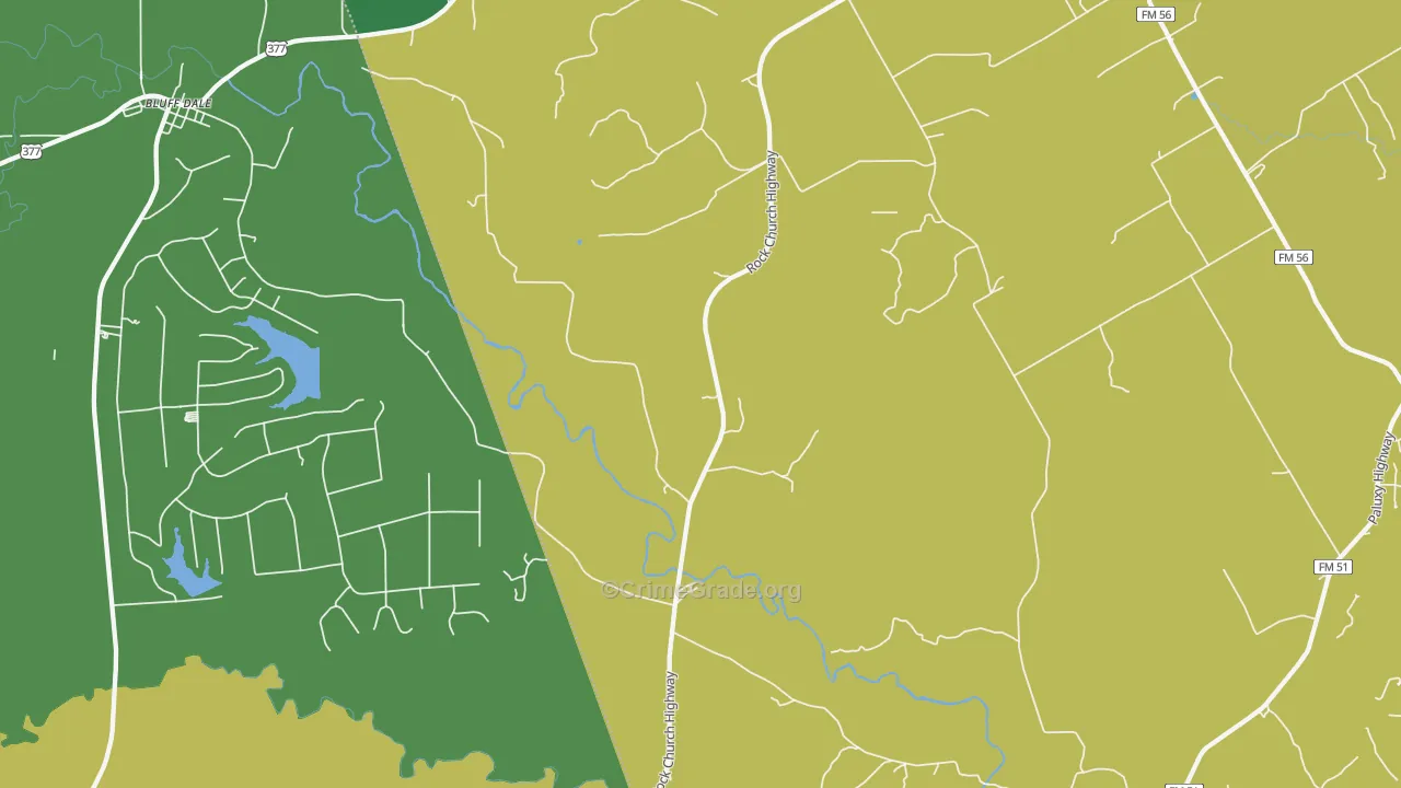 Paluxy, TX Map of Vandalism Rates