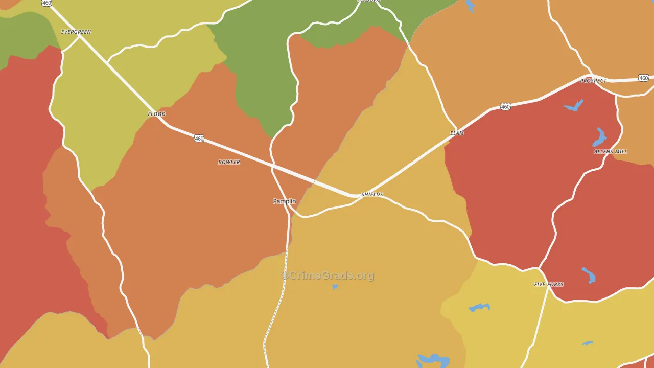 Pamplin, VA Map of Vandalism Rates