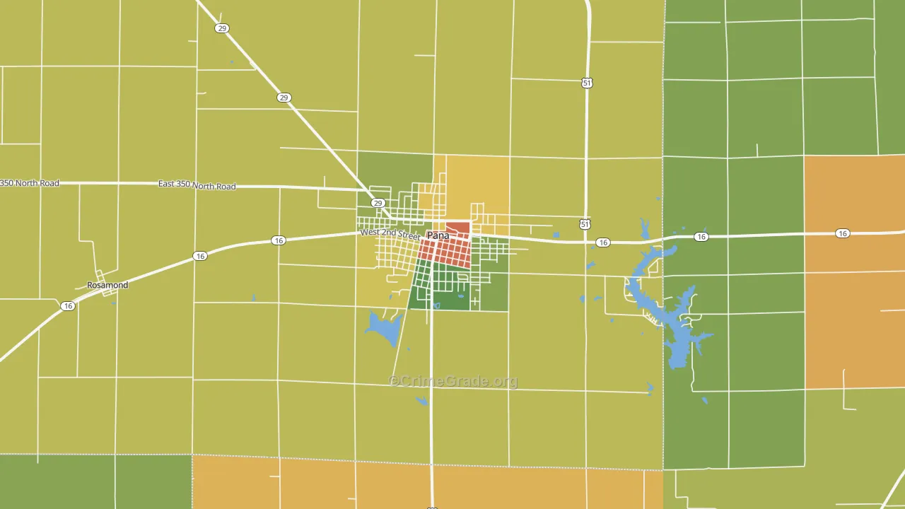 Pana, IL Map of Vandalism Rates