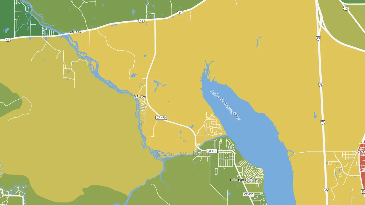 Panacoochee Retreats, FL Map of Vandalism Rates
