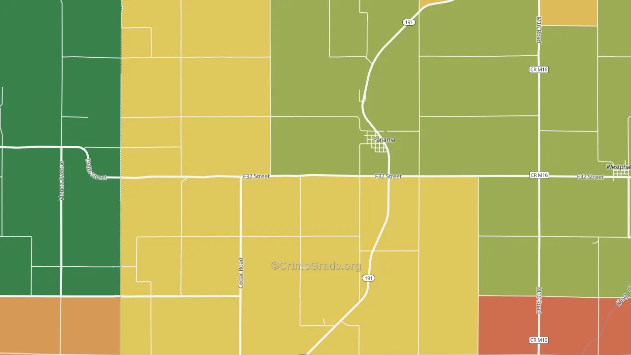 Panama, IA Map of Vandalism Rates