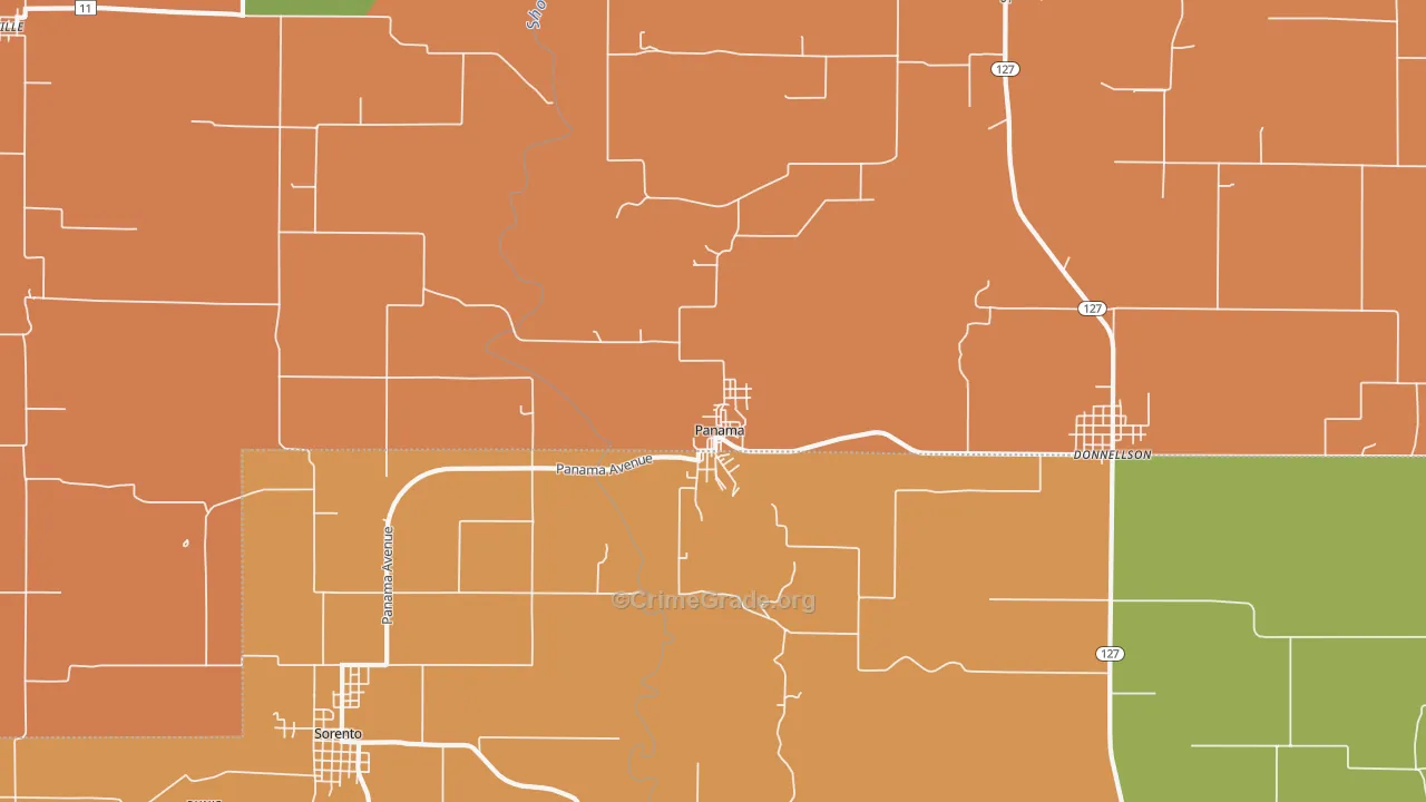 Panama, IL Map of Vandalism Rates
