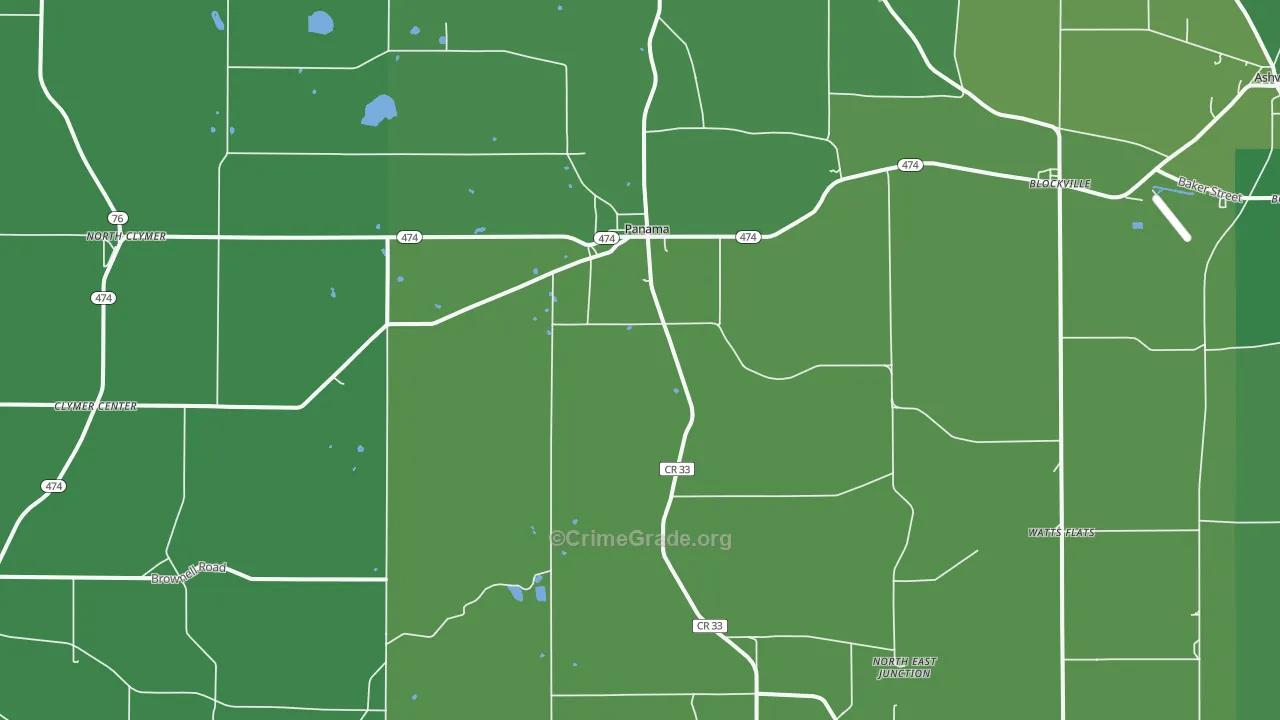 Panama, NY Map of Vandalism Rates