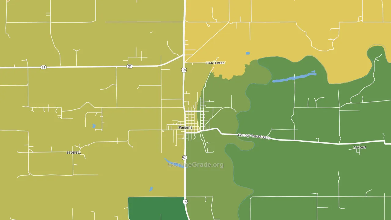 Panama, OK Map of Vandalism Rates