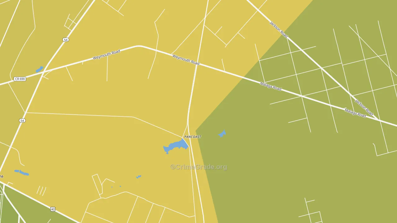 Pancoast, NJ Map of Vandalism Rates