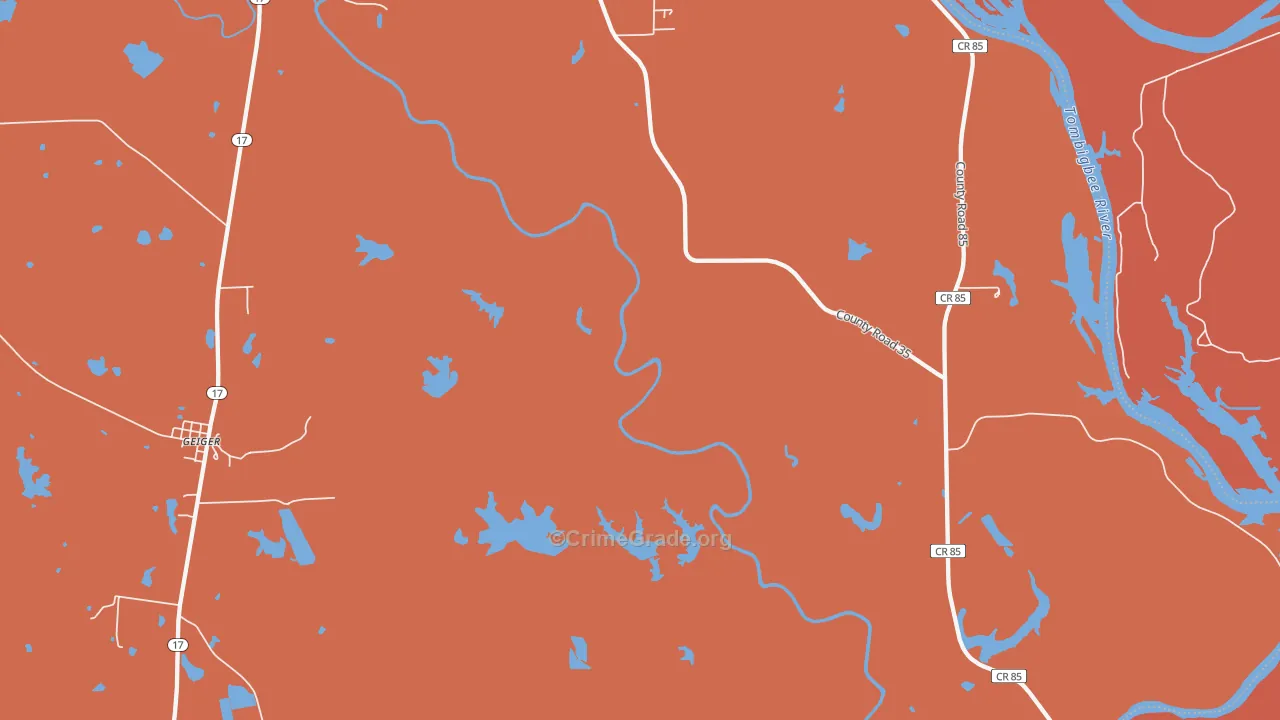 Panola, AL Map of Vandalism Rates