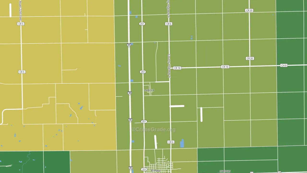 Panola, IL Map of Vandalism Rates