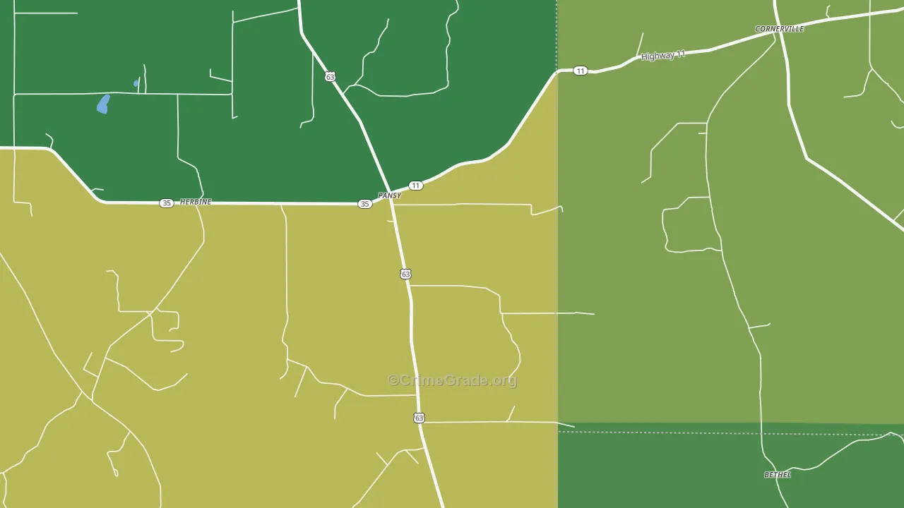 Pansy, AR Map of Vandalism Rates