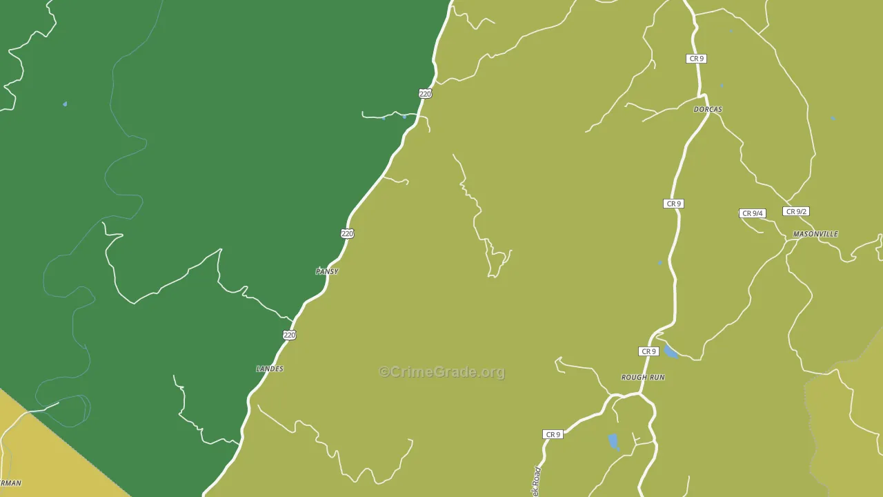 Pansy, WV Map of Vandalism Rates