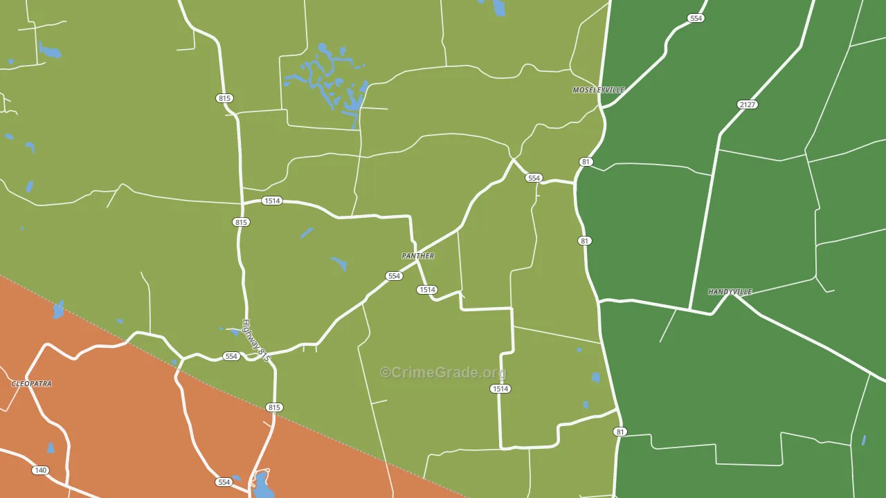 Panther, KY Map of Vandalism Rates