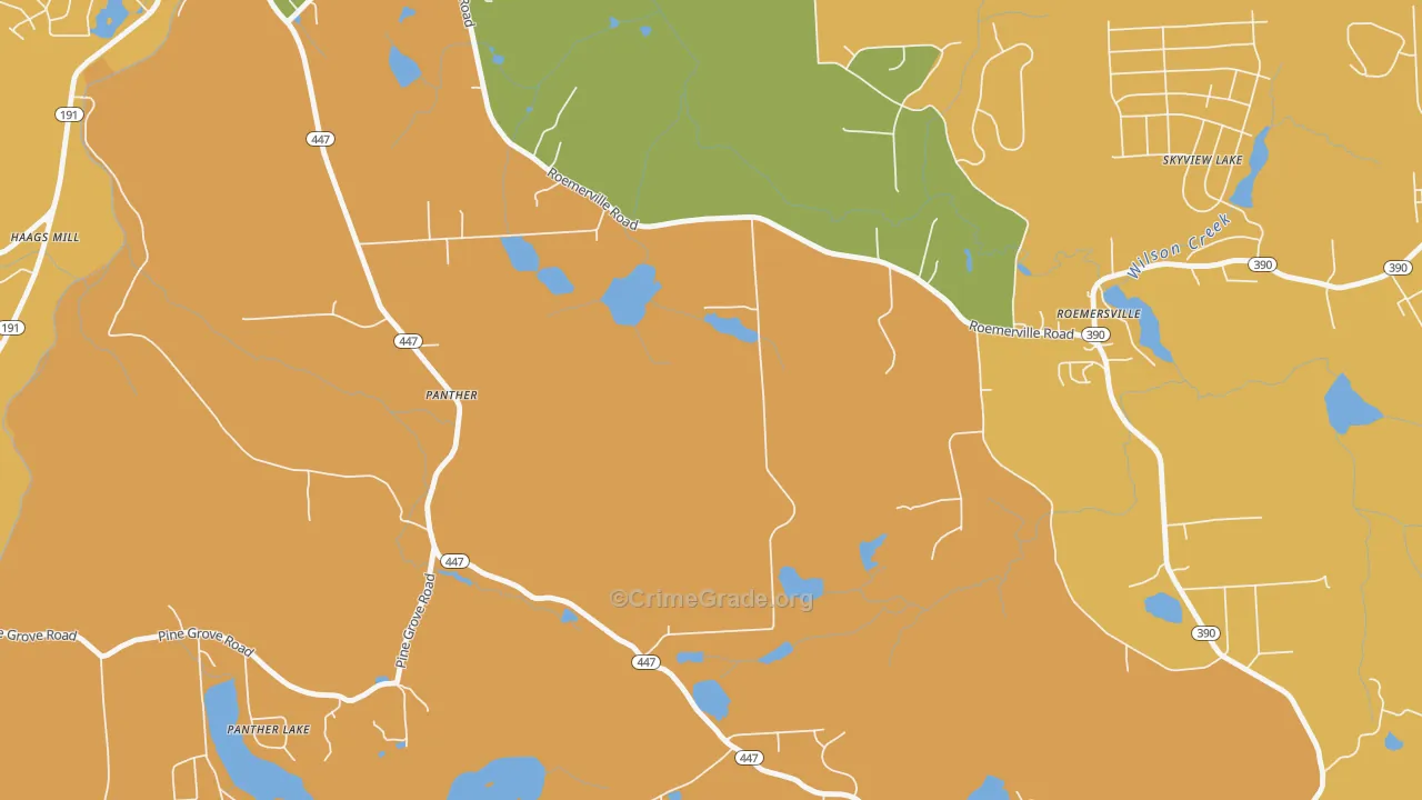 Panther, PA Map of Vandalism Rates
