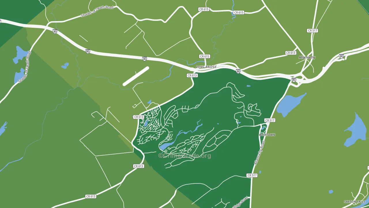 Panther Valley, NJ Map of Vandalism Rates