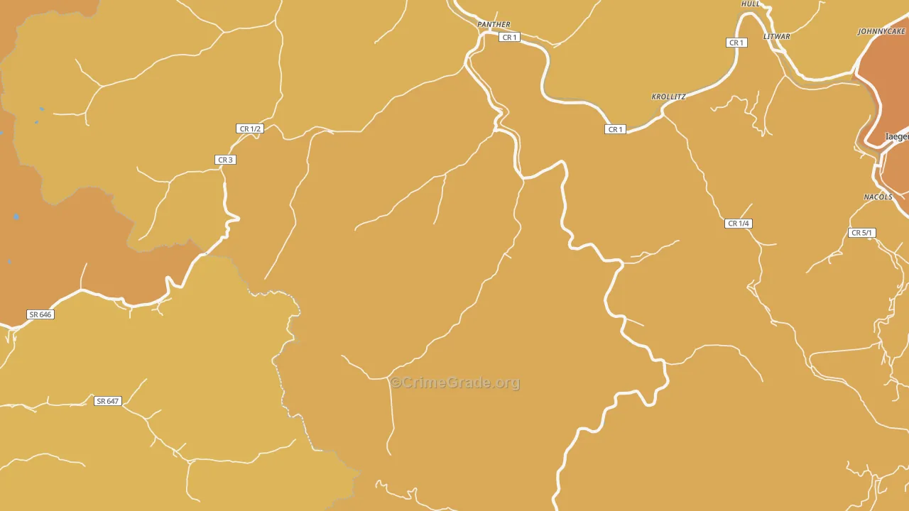 Panther, WV Map of Vandalism Rates
