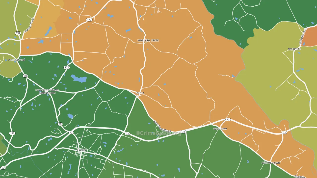 Paoli, GA Map of Vandalism Rates
