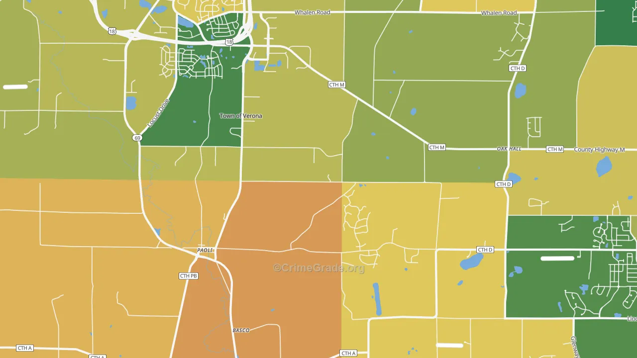 Paoli, WI Map of Vandalism Rates