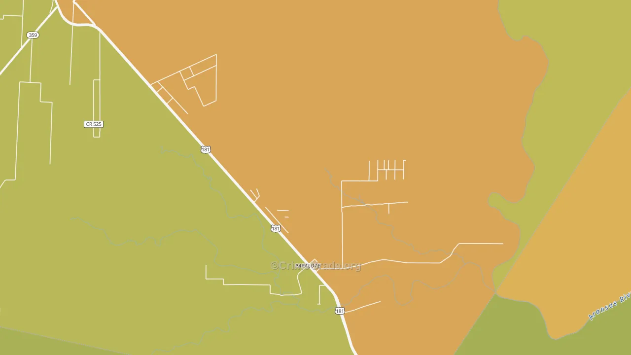 Papalote, TX Map of Vandalism Rates