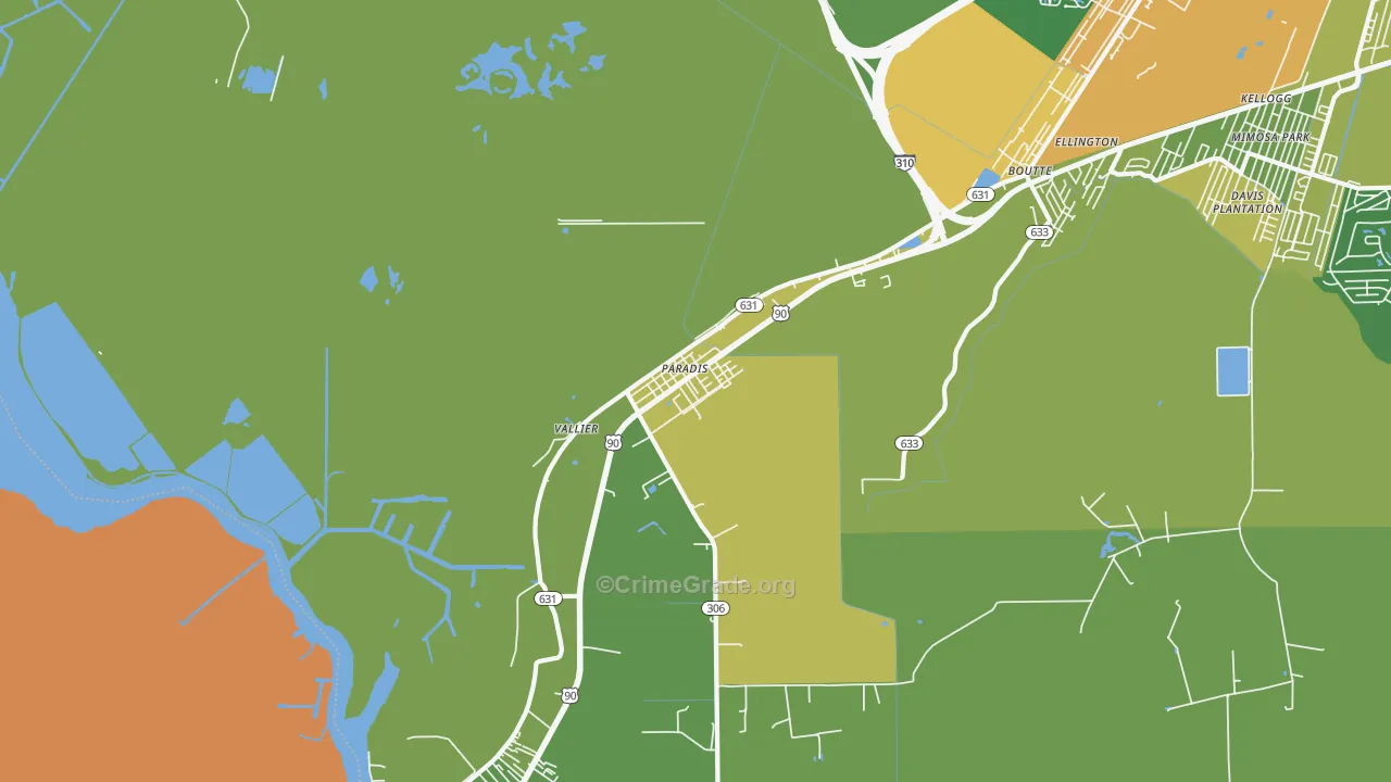 Paradis, LA Map of Vandalism Rates