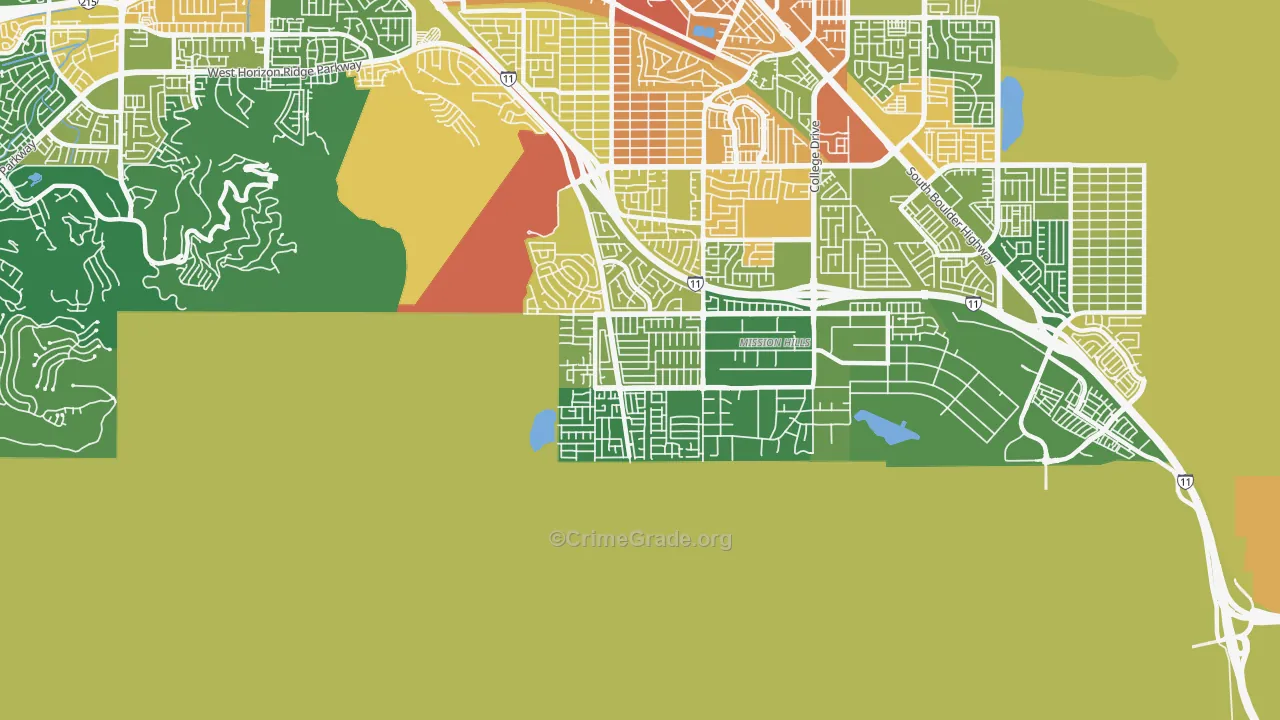 Paradise Hills, Henderson, NV Map of Vandalism Rates