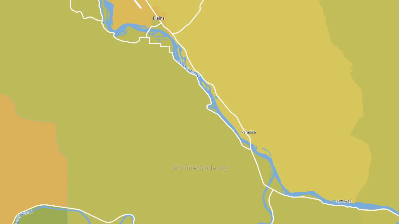 Paradise, MT Map of Vandalism Rates