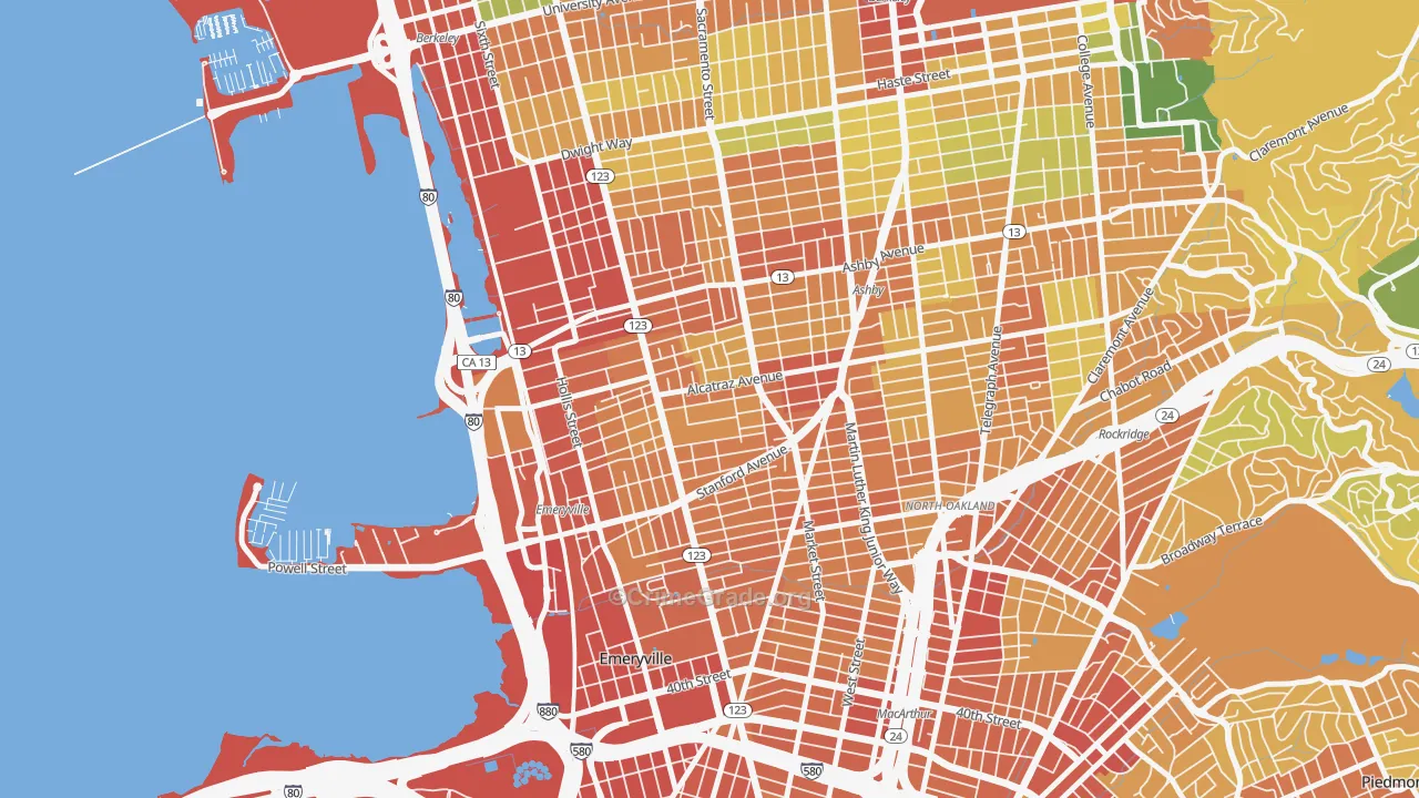 Paradise Park, Emeryville, CA Map of Vandalism Rates