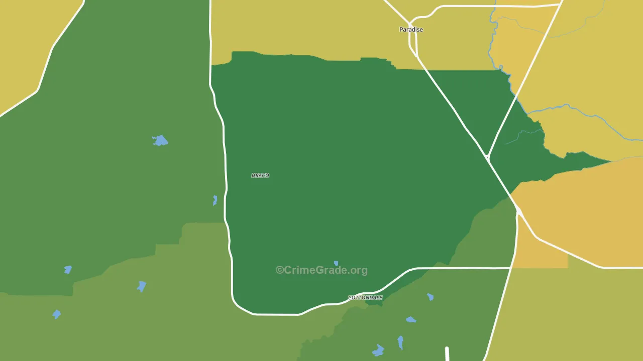 Paradise, TX Map of Vandalism Rates