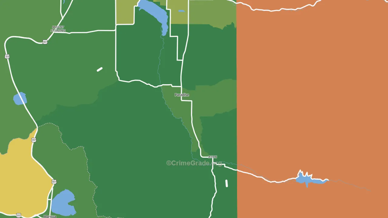 Paradise, UT Map of Vandalism Rates