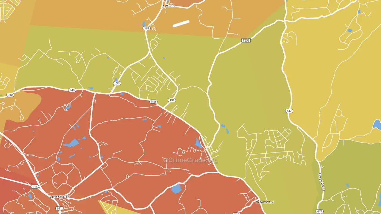 Paradise Valley, PA Map of Vandalism Rates