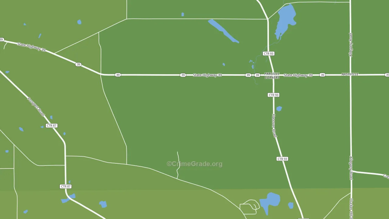 Parcells Corner, NY Map of Vandalism Rates