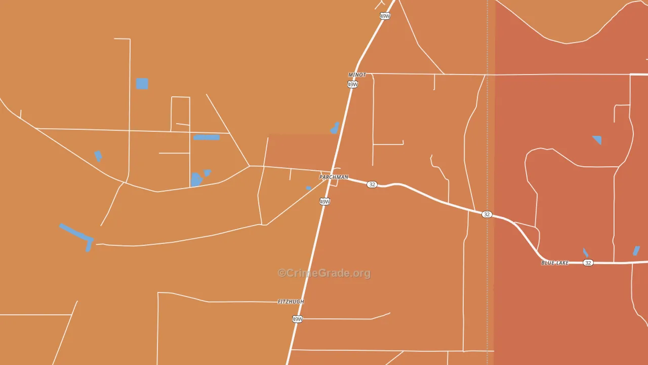 Parchman, MS Map of Vandalism Rates
