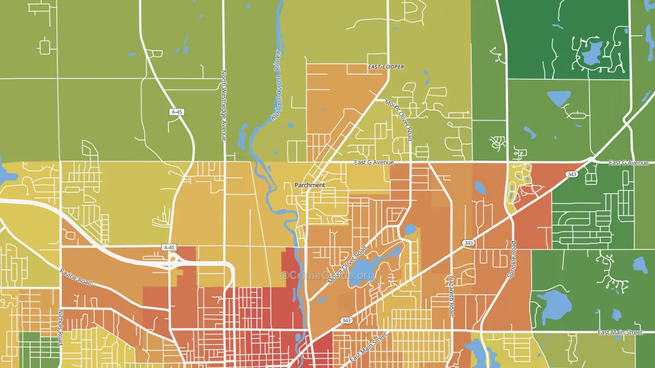 Parchment, MI Map of Vandalism Rates