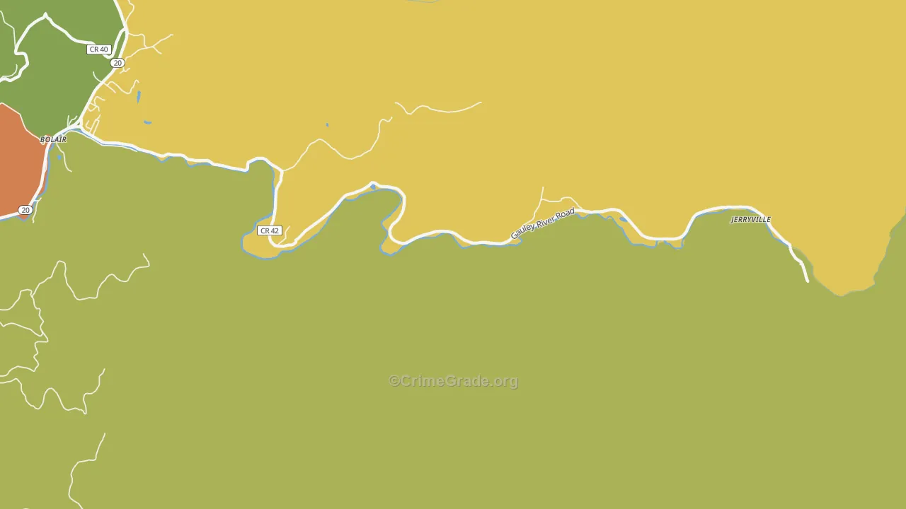 Parcoal, WV Map of Vandalism Rates