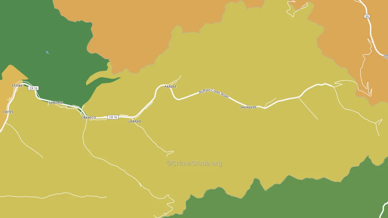 Pardee, WV Map of Vandalism Rates