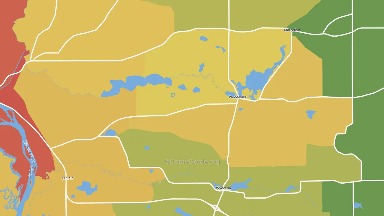 Pardeeville, WI Map of Vandalism Rates